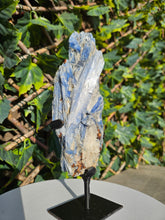 Load image into Gallery viewer, Blue Kyanite on custom made stand
