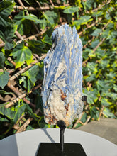 Load image into Gallery viewer, Blue Kyanite on custom made stand
