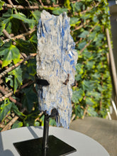 Load image into Gallery viewer, Blue Kyanite on custom made stand

