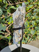 Load image into Gallery viewer, Blue Kyanite on custom made stand
