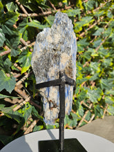 Load image into Gallery viewer, Blue Kyanite on custom made stand
