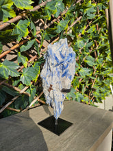Load image into Gallery viewer, Blue Kyanite on custom made stand
