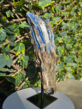 Load image into Gallery viewer, Blue Kyanite on custom made stand
