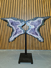 Load image into Gallery viewer, Amethyst Agate Butterfly Wings in the shape of an 88 - Statement Crystals
