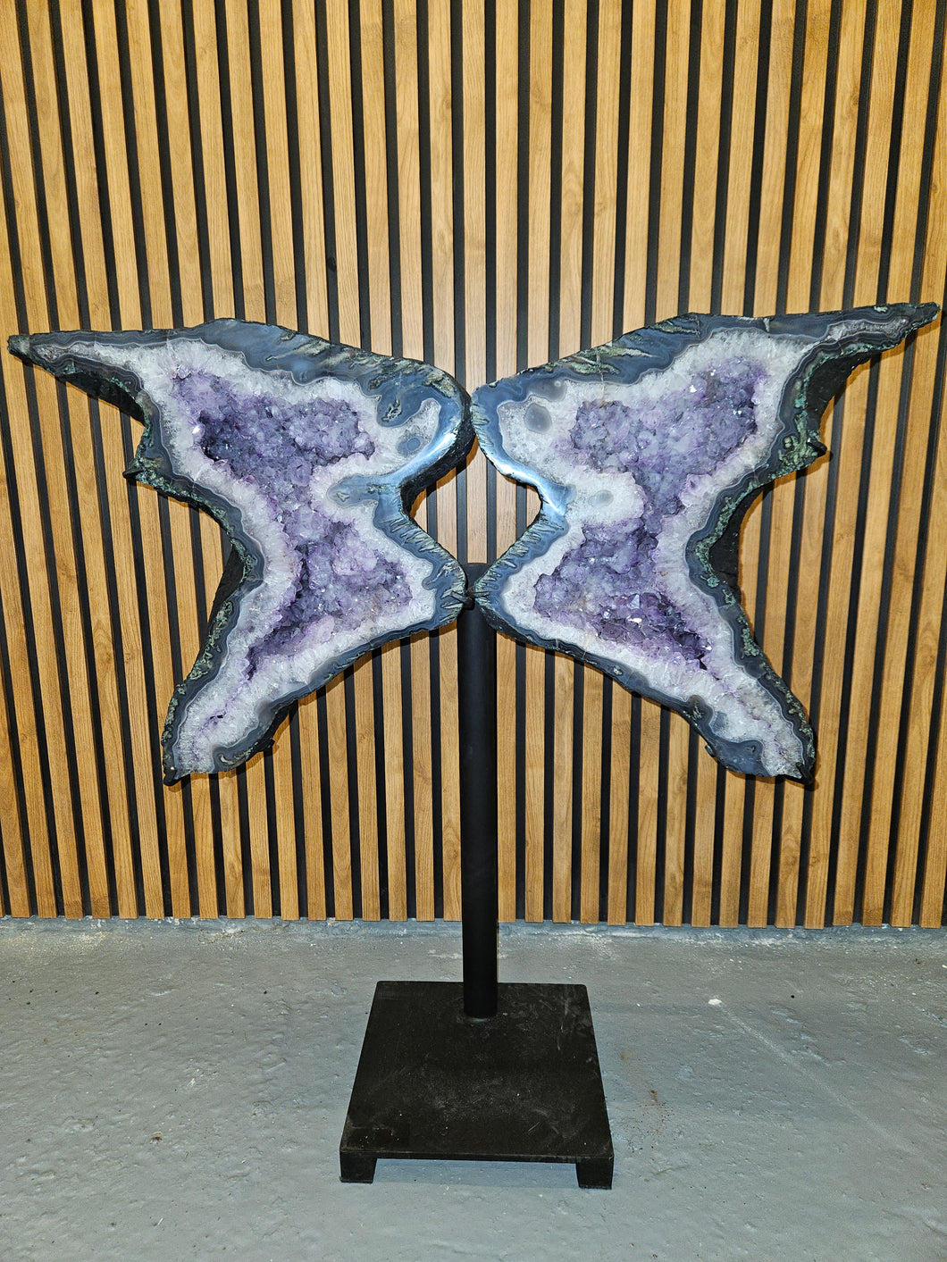 Amethyst Agate Butterfly Wings in the shape of an 88 - Statement Crystals