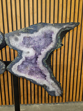 Load image into Gallery viewer, Amethyst Agate Butterfly Wings in the shape of an 88 - Statement Crystals
