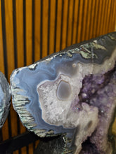 Load image into Gallery viewer, Amethyst Agate Butterfly Wings in the shape of an 88 - Statement Crystals
