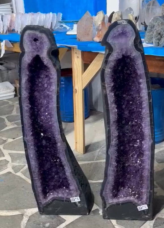 1 PAIR OF AMETHYST CATHEDRAL - ANDY ORDER - PART 1