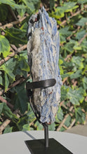 Load and play video in Gallery viewer, Blue Kyanite on custom made stand
