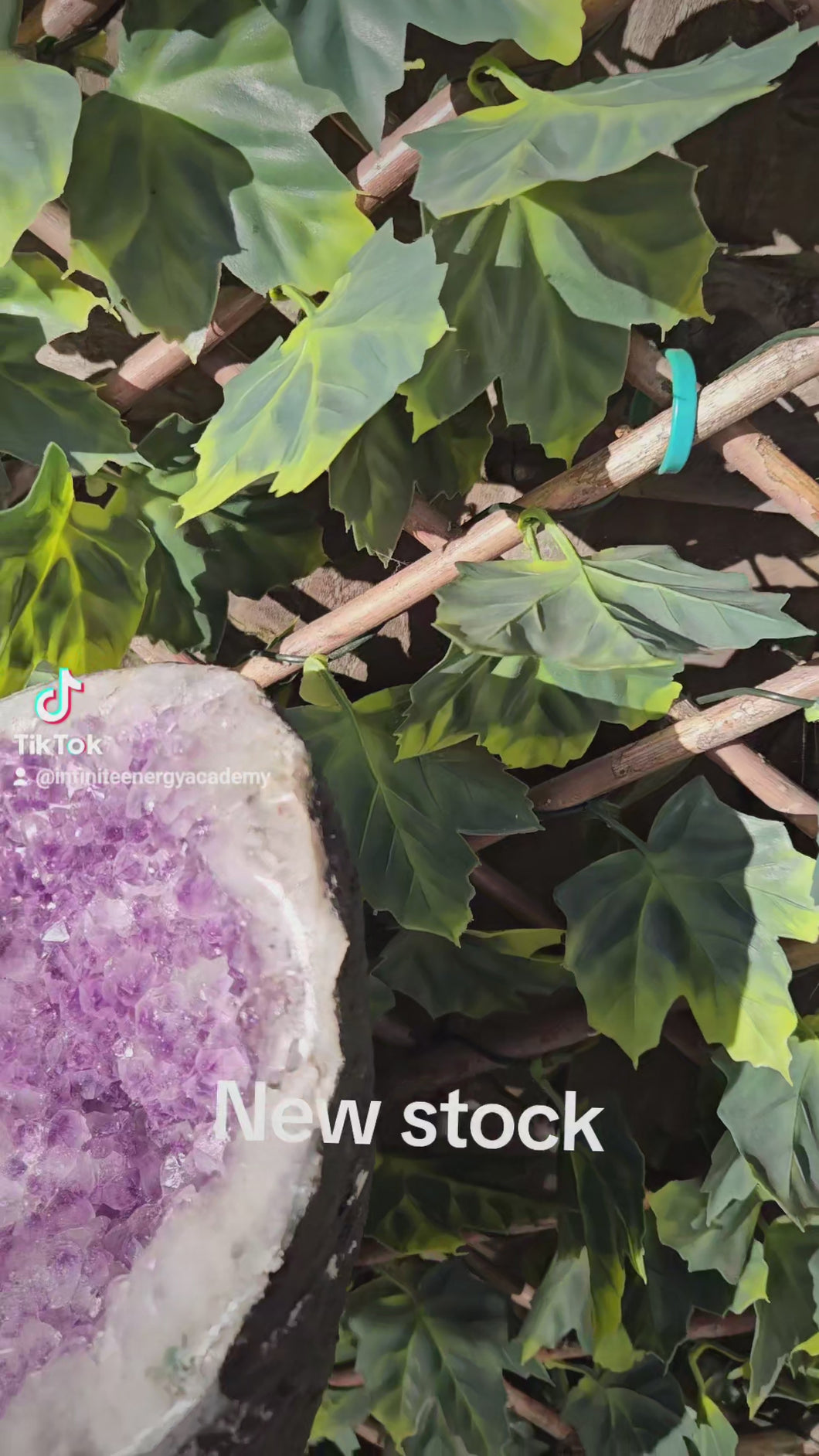 Amethyst Shield from Uruguay with calcite ultra high grade ++ on stand