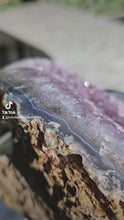 Load and play video in Gallery viewer, Amethyst Dual Color on stand from Brazil - High Grade - statement crystal - Double Colour Two tone Crystal
