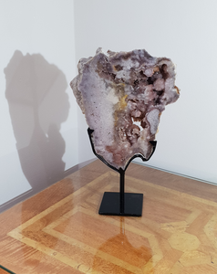 Pink Amethyst Druzy Slab Elite Quality level with Hand made Stand