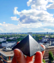 Load image into Gallery viewer, Shungite Polished Pyramid - 5cm / 50mm 5G EMF Protection (3 pack Ultra save)
