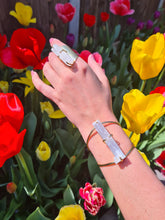 Load image into Gallery viewer, Selenite Ring and Selenite Cuff Bracelet adjustable
