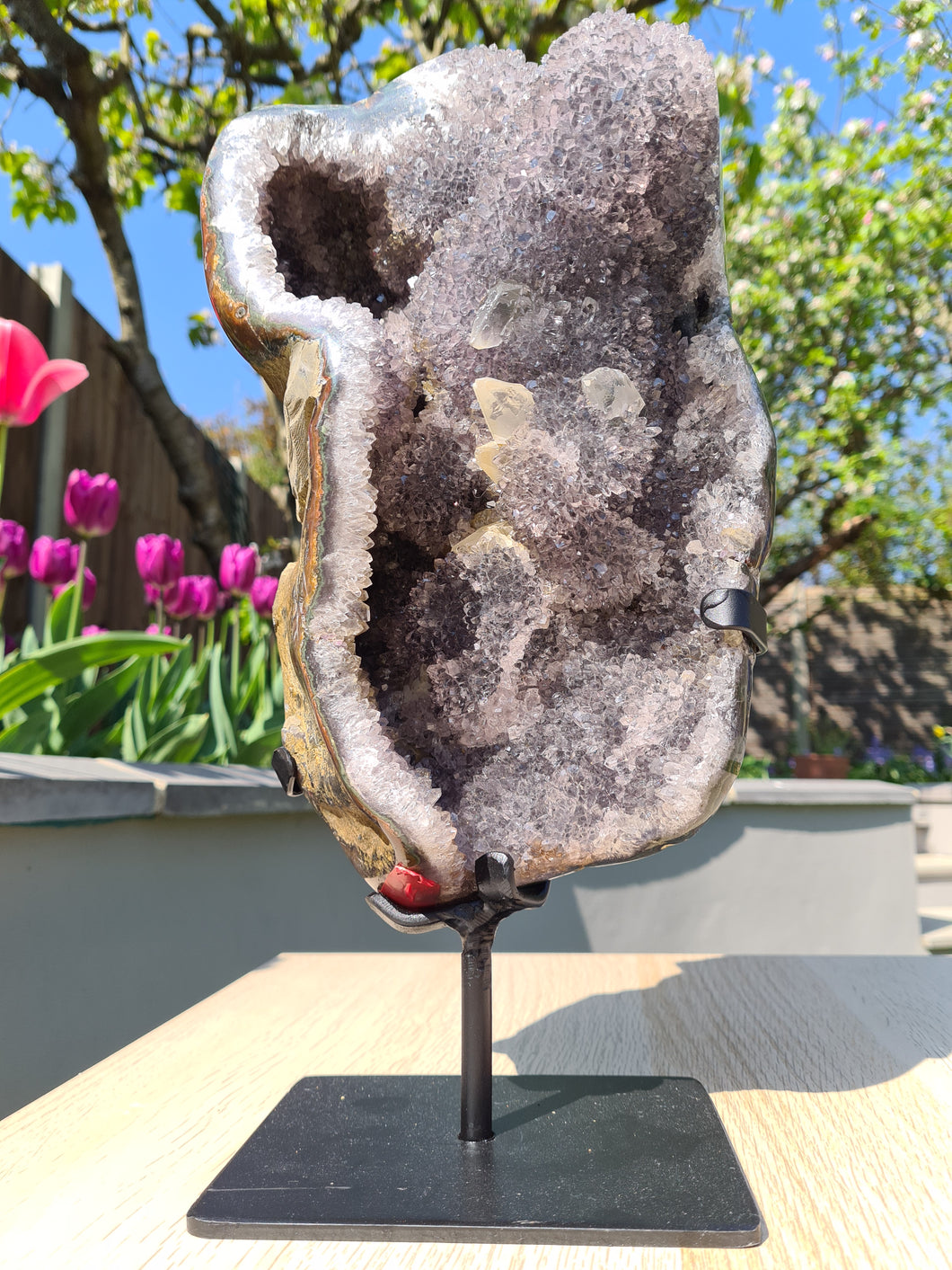 Rainbow Amethyst from Uruguay on stand - ARCO IRIS