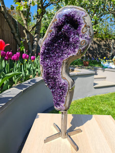 Amethyst on stand - Statement Crystal - Deep Purple - High quality - EROS