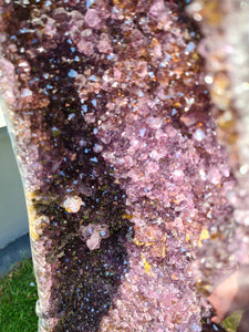 Amethyst angel wings on stand extra large almost 4 feet tall statement crystal