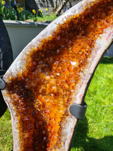 Load image into Gallery viewer, Heated Citrine Angel wings Butterfly wings on stand - MONARCH
