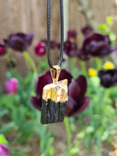 Load image into Gallery viewer, Black Tourmaline Raw Gold or Silver pendant
