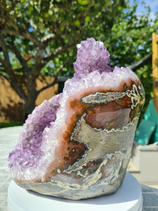 Amethyst with large Stalactite from Uruguay free standing - TITAN Active