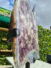 Load image into Gallery viewer, Amethyst polished tortoise shell style on stand from Uruguay
