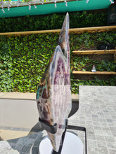 Load image into Gallery viewer, Amethyst polished tortoise shell style on stand from Uruguay
