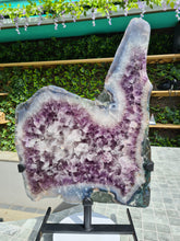 Load image into Gallery viewer, Amethyst polished tortoise shell style on stand from Uruguay
