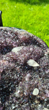 Load image into Gallery viewer, AMETHYST TABLE WITH GLASS TOP BLACK GOLD OR SILVER
