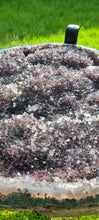 Load image into Gallery viewer, AMETHYST TABLE WITH GLASS TOP BLACK GOLD OR SILVER
