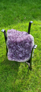 AMETHYST TABLE WITH GLASS WORKTOP