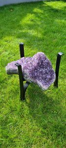 AMETHYST TABLE WITH GLASS WORKTOP