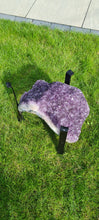 Load image into Gallery viewer, AMETHYST TABLE WITH GLASS WORKTOP
