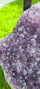 AMETHYST TABLE WITH GLASS WORKTOP