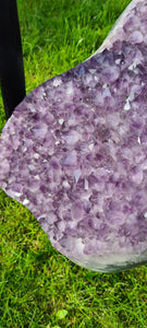 AMETHYST TABLE WITH GLASS WORKTOP