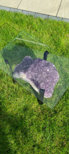 Load image into Gallery viewer, AMETHYST TABLE WITH GLASS WORKTOP
