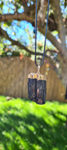 Load image into Gallery viewer, Black Tourmaline Raw Gold or Silver pendant
