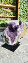 Load image into Gallery viewer, Amethyst from Uruguay ultra high grade ++ on stand
