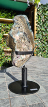 Load image into Gallery viewer, Green Druzy spinning Amethyst Jasper from Uruguay ultra high grade ++ on stand - Dual Green
