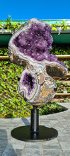 Load image into Gallery viewer, SPINNING AMETHYST ON STAND - STUNNING PATTERNS - SITTING COBRA
