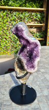Load image into Gallery viewer, SPINNING AMETHYST ON STAND - STUNNING PATTERNS - SITTING COBRA
