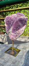Load image into Gallery viewer, Amethyst Flower on Gold stand Active
