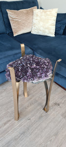 Amethyst Table with Glass top - Black Gold or silver Active