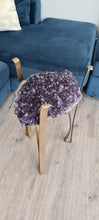 Load image into Gallery viewer, Amethyst Table with Glass top - Black Gold or silver Active
