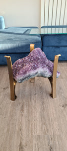 AMETHYST TABLE WITH GLASS WORKTOP