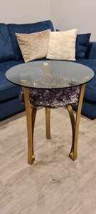 Amethyst Table with Glass top - Black Gold or silver Active
