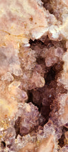 Load image into Gallery viewer, Pink Amethyst on gold stand Tower Cathedral druzy
