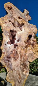 Pink Amethyst on gold stand Tower Cathedral druzy