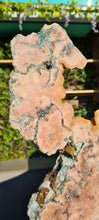 Load image into Gallery viewer, Pink Amethyst Swan on gold stand Tower Cathedral druzy Active
