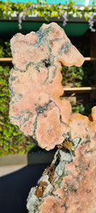 Pink Amethyst Swan on gold stand Tower Cathedral druzy Active
