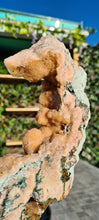 Load image into Gallery viewer, Pink Amethyst Swan on gold stand Tower Cathedral druzy Active
